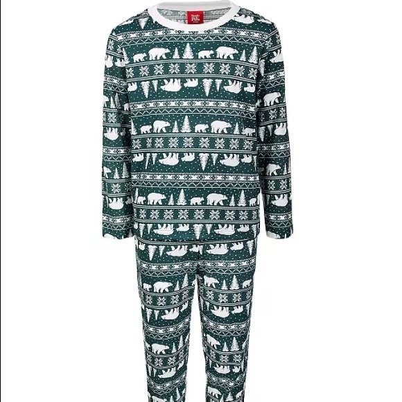 Bear Fair Isle Printed Pajama Set sz. 6/7 - Picture 1 of 8